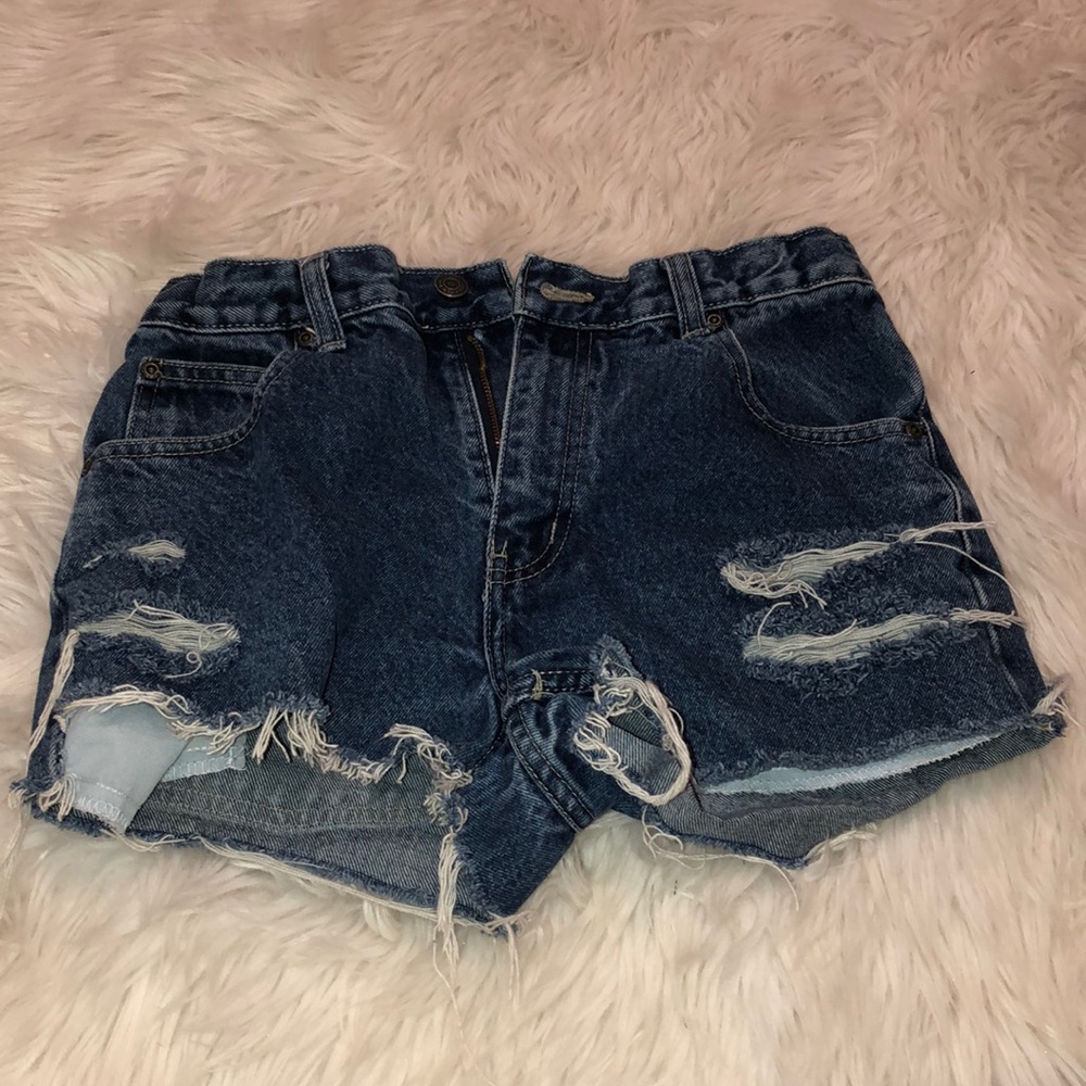 dark washed jean shorts